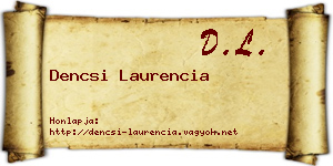 Dencsi Laurencia névjegykártya